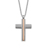 Stainless Steel & Ip Pink Cross on 24 Chain